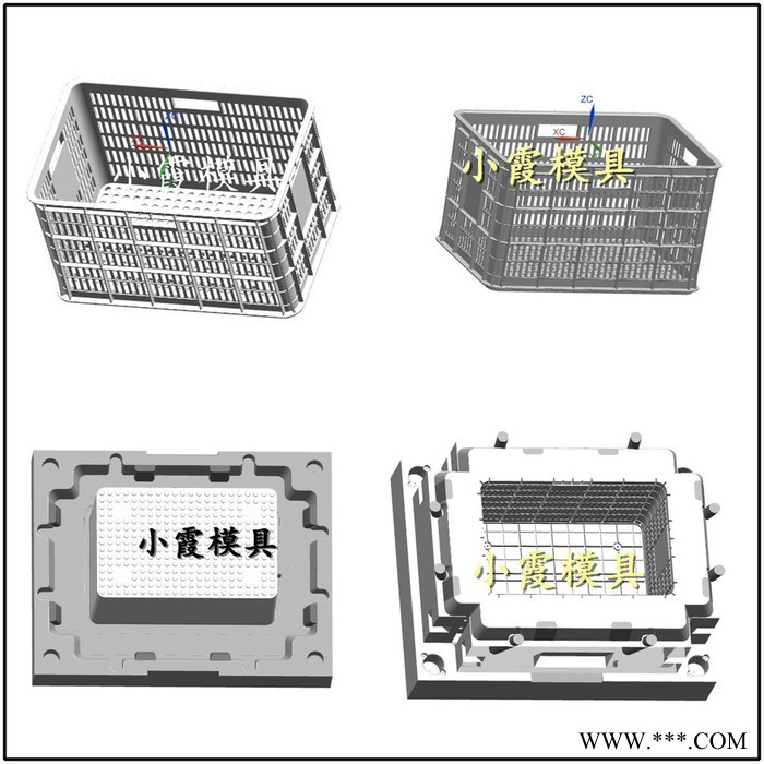注塑模具 专做塑料周转箱模具 水果筐模具 整理箱模具 工具箱模具 保温箱模具 箩筐模具 啤酒箱模具 塑胶箱注塑模具厂家图2