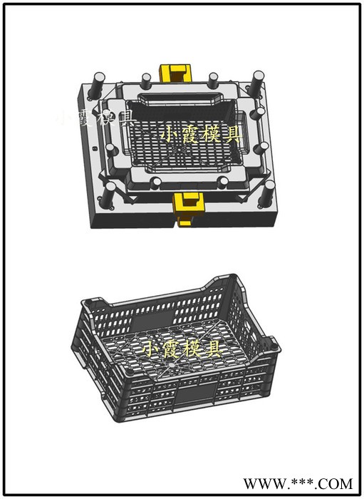 注塑模具 专做塑料周转箱模具 水果筐模具 整理箱模具 工具箱模具 保温箱模具 箩筐模具 啤酒箱模具 塑胶箱注塑模具厂家图6