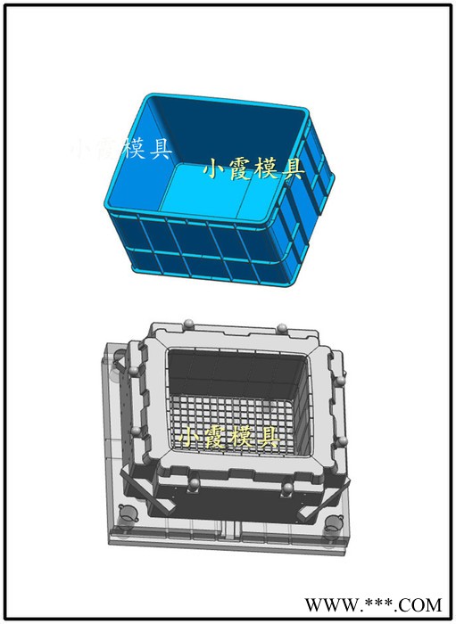 注塑模具 专做塑料周转箱模具 水果筐模具 整理箱模具 工具箱模具 保温箱模具 箩筐模具 啤酒箱模具 塑胶箱注塑模具厂家图3