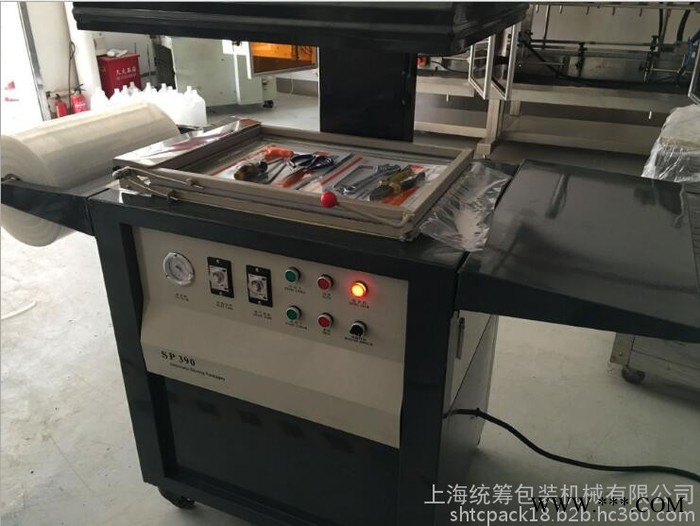供应：SP-390型多功能吸塑真空贴体机、PVC PE贴体膜贴合包装机 配件贴体机 抽气覆膜包装机 真空吸塑贴体机图3