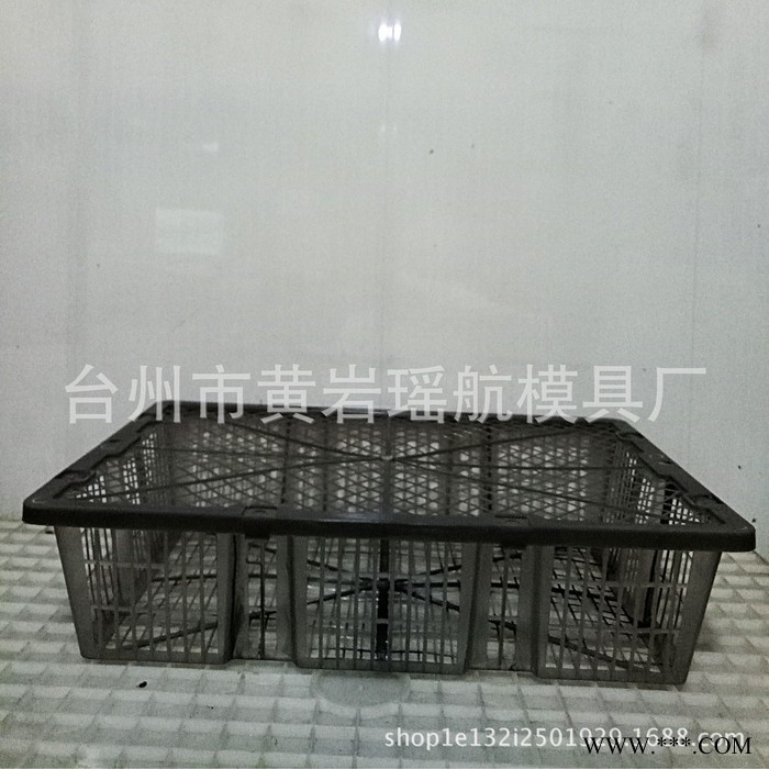 **带盖周转筐塑料模具 折叠筐模具 蔬菜筐水果箱注塑模具图2
