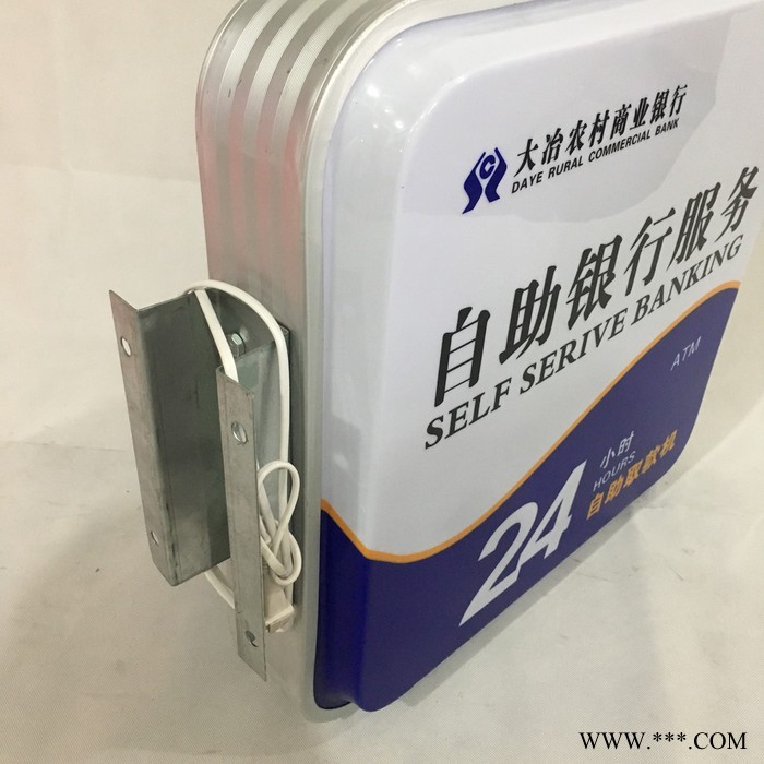 正方形灯箱空白吸塑灯箱led悬挂双面银行广告灯箱写真 uv印制作工艺图2