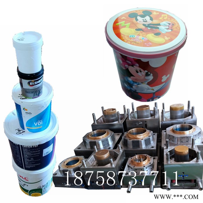 薄壁塑料包装桶模具  食品桶 油漆桶模具专业设计制造图2