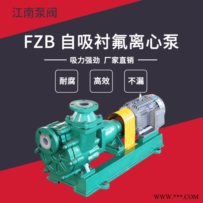 JiangNan/江南 自吸塑料耐腐泵 卧式氟合金离心泵 小型水泵厂家现货 65FZB-30图3
