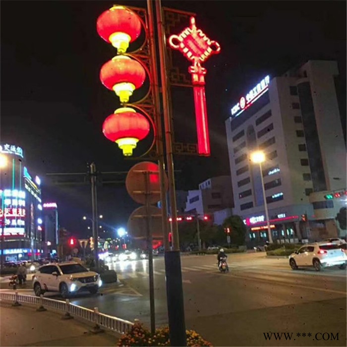 LED路灯 LED中国结注塑灯 LED吸塑圆灯笼生产厂家 中国结路灯 扇形LED中国结路灯图5