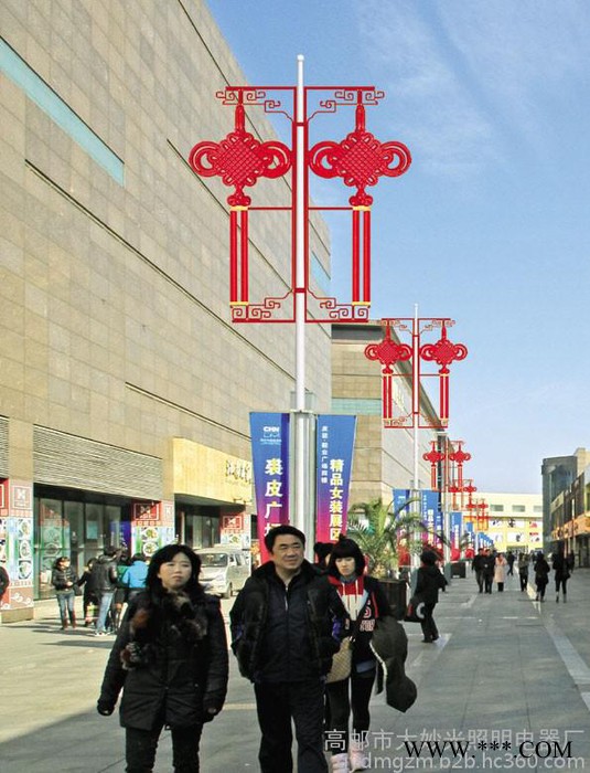 LED路灯 LED中国结注塑灯 LED吸塑圆灯笼生产厂家 中国结路灯 扇形LED中国结路灯图2
