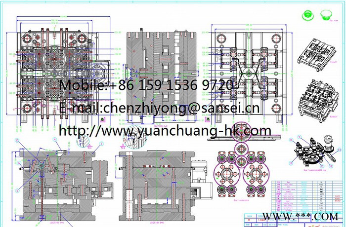 瓶盖转牙注塑模具，多穴模具，注塑成型加工图3