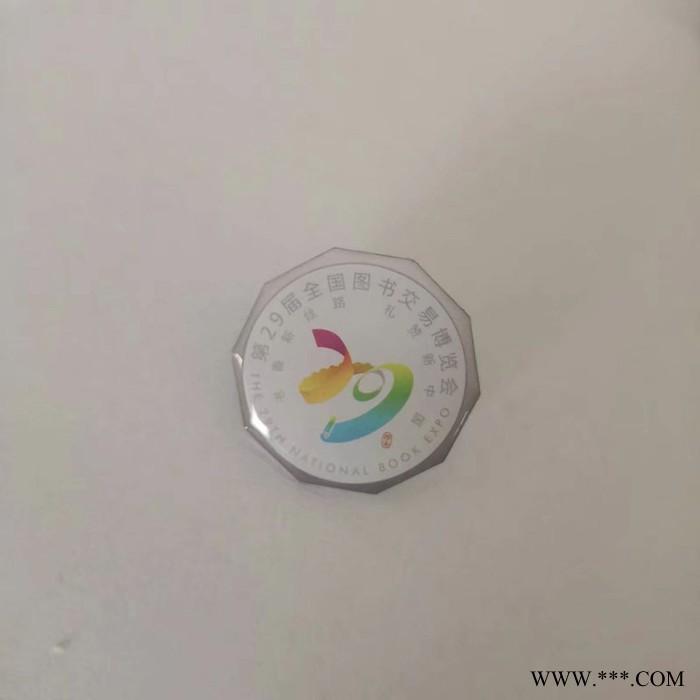 不锈钢印刷胸章，滴胶丝印徽章，冲压胸章厂图4