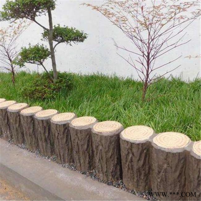 仿木树桩石  路沿石模具仿木桩连木桩模具 仿树皮树桩 草坪护栏 泰安压哲欧式水泥围栏厂 价格详谈 欢迎选购图2