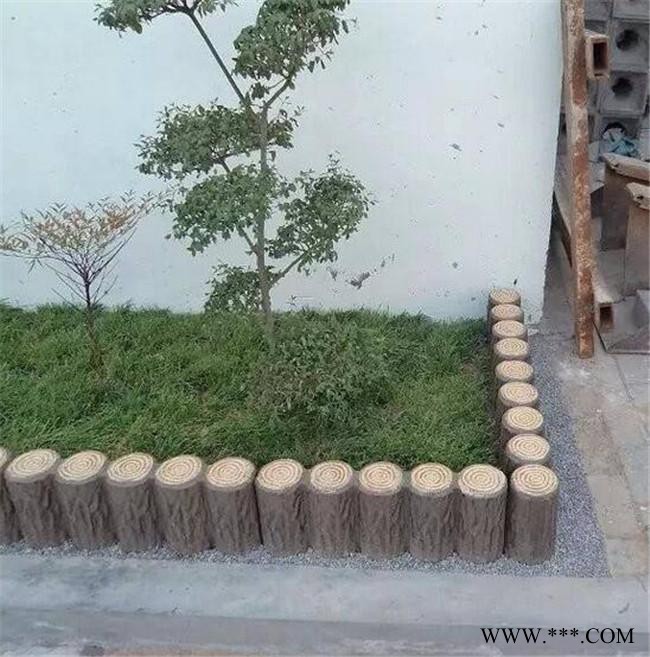 仿木树桩石  路沿石模具仿木桩连木桩模具 仿树皮树桩 草坪护栏 泰安压哲欧式水泥围栏厂 价格详谈 欢迎选购图3