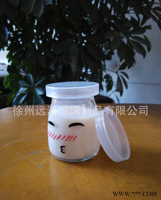 笑脸表情布丁瓶玻璃布丁杯酸奶瓶玻璃烘培模具带盖耐高温图2