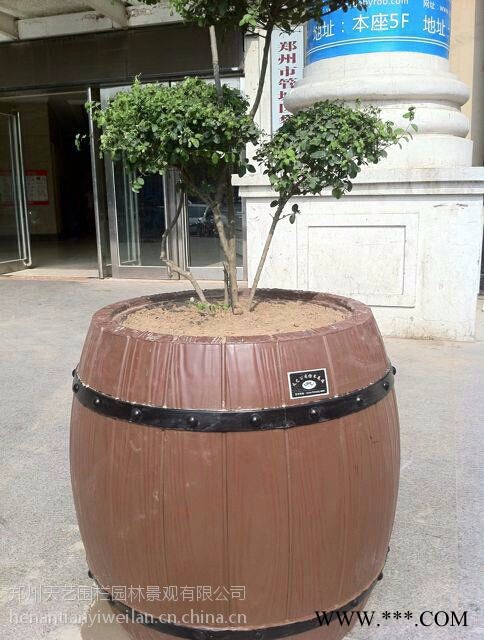 天艺仿木花桶产品及塑料模具 水泥花桶模具水泥花桶模具 啤酒桶模具 仿木花盆花箱花钵花池模具及产品图7