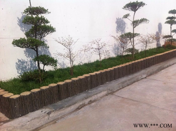 仿木树桩石模具混凝土制品 水泥树桩模具，仿木树桩护栏，仿树皮木桩仿木桩连木桩模具及产品图5