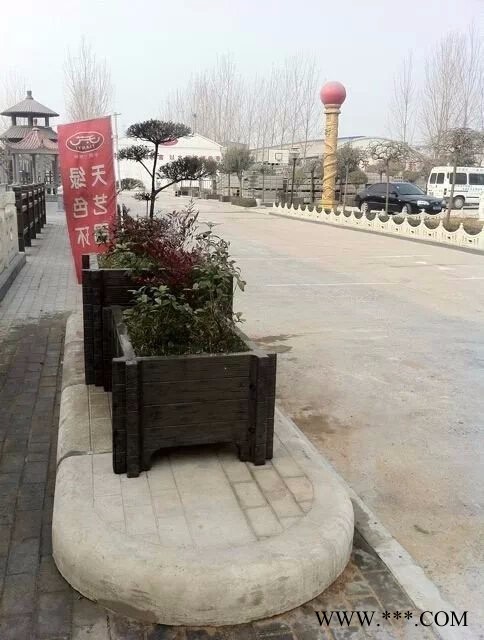 天艺水泥仿木花箱 园林配套产品水泥仿木花箱，90*90*70 120*70*50，园林配套产品，花箱容器模具及产品图6