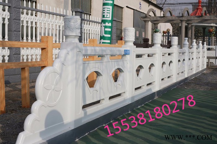 天艺扇形河堤护栏混凝土制品河道栏杆，河堤栏杆，护岸栏杆，仿大理石护栏，水泥河堤护栏模具及产品图2