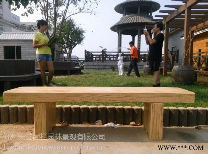天艺仿木长凳 仿木凳仿木凳，景观绿化水泥仿木凳，园林景观设施，园林绿化小品仿木长凳模具及产品图2