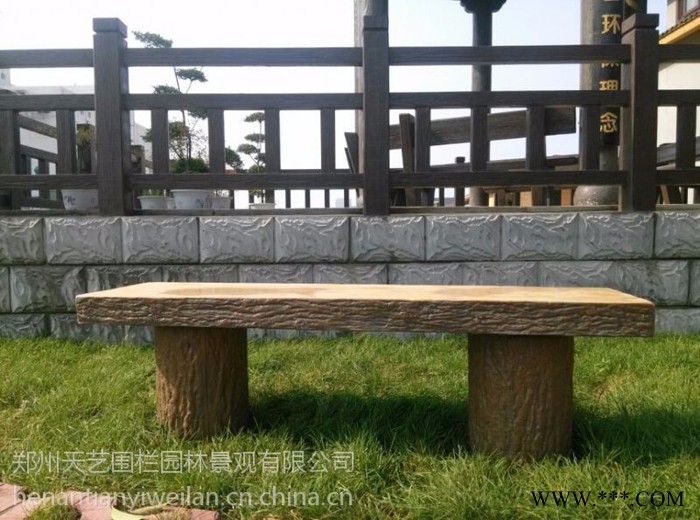 天艺仿木长凳 仿木凳仿木凳，景观绿化水泥仿木凳，园林景观设施，园林绿化小品仿木长凳模具及产品图8