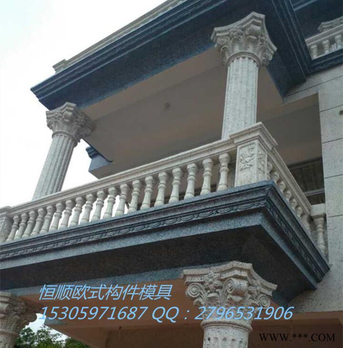 GRC欧式水泥构件别墅模具，塑钢水纹屋檐线条，现浇腰线模板图2