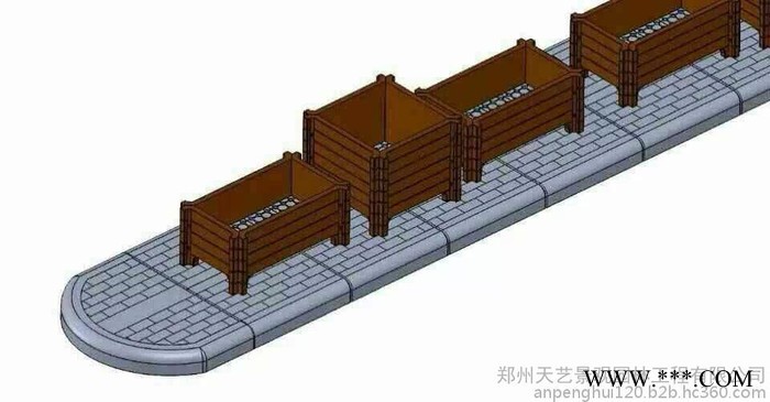 供应 水泥景观花箱仿木花池子 仿木花箱90*90*70市政道路花箱合金塑料模具以及水泥产品图3