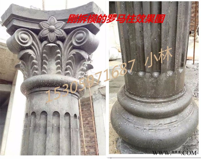 **欧式构件塑钢50圆罗马柱模具，现浇门头柱水泥模具.塑料欧式罗马柱模具批发图2