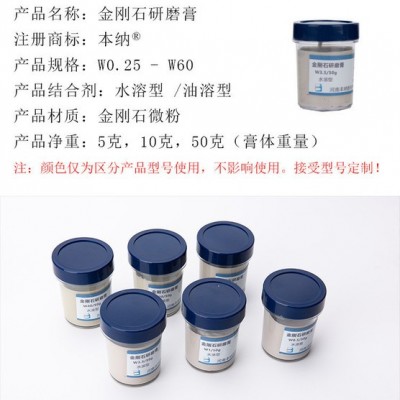 工厂直销本纳W3.5金刚石研磨膏蓝宝石玻璃光学仪器钨钢模具镜面抛光钻石膏50g瓶装抛光膏