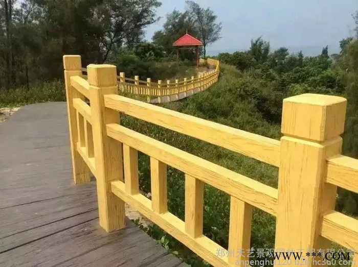 郑州天艺供应湖北仿木梯形护栏 仿木4杠护栏  仿木河道护栏  河堤护栏聚丙塑料模具以及水泥产品图5