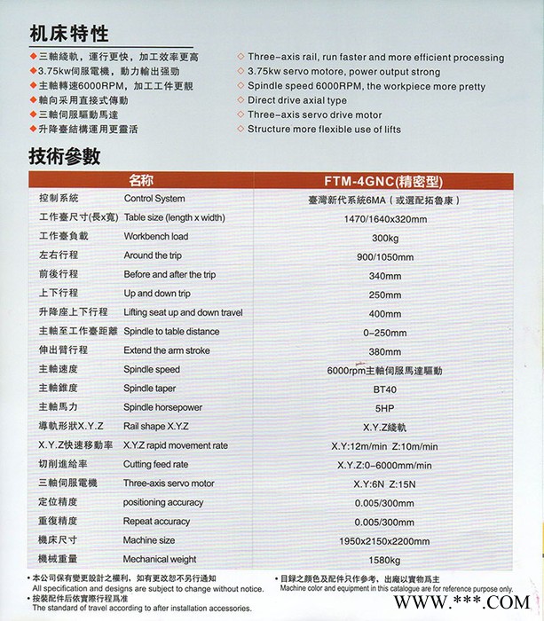 丰堡数控铣床 FTM-4TNC数控炮塔铣床 四4把刀数控铣床 全球首创技术图7
