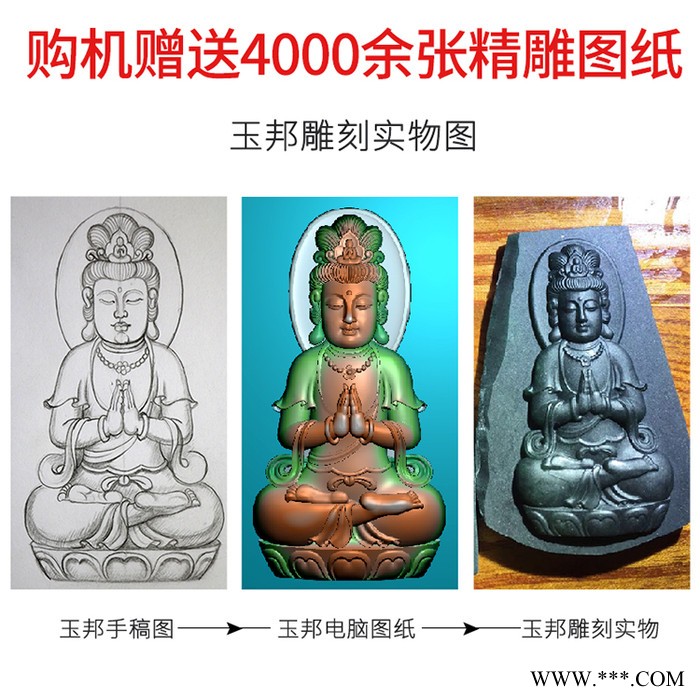 玉邦YB3023 玉石电脑雕刻机小型数控机床全自动高精度石材翡翠雕刻机图5