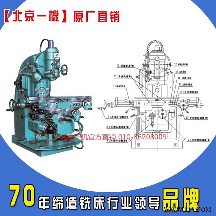 北京一机x5032A立式轻型铣床北一升降台铣床 北京一机全国联保质量保证图2