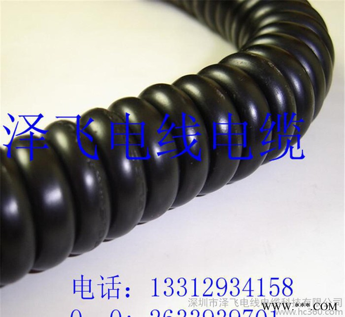 弹簧线3芯,弹簧线芯,数控机床PU弹簧线3芯1.5平方黑色亮面，5米长-