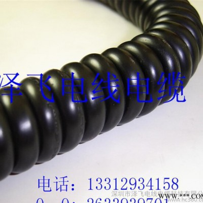 弹簧线3芯,弹簧线芯,数控机床PU弹簧线3芯1.5平方黑色亮面，5米长-