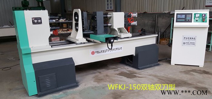万方150双轴四刀型 数控木工车床万方木工机床厂家数控木工机械，楼梯加工用双轴四刀多功能数控木工车床图6