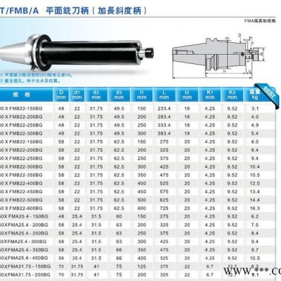 BT/FMB/A平面铣刀柄（加长斜度柄）数控刀具数控铣床加工中心刀具