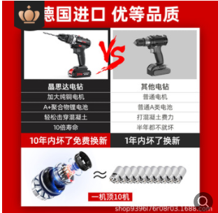 手电钻转家用手钻充电钻工具锂电电转多功能冲击手枪钻电动螺丝刀图3